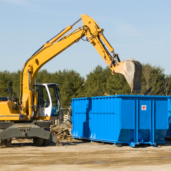 what size residential dumpster rentals are available in Double Springs